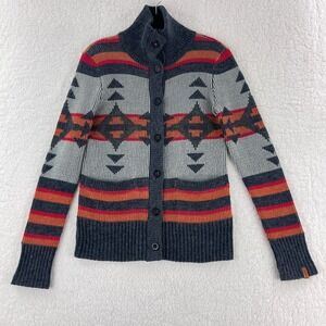 Nixon Gray Knit Button-Up‎ Cardigan Sweater Womens Long Sleeve Wool Size Small